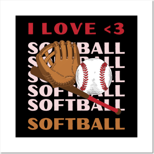 I love Softball My Favorite Softball Player Calls Me Mom Gift for Softball Posters and Art